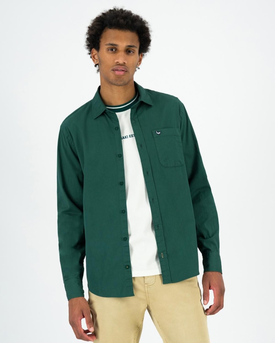 Old Khaki Shirts | Men'S Maxwell Brushed Twill Shirt Dark Green