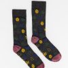 Old Khaki Socks & Underwear | Men'S Leaf Print Socks Charcoal