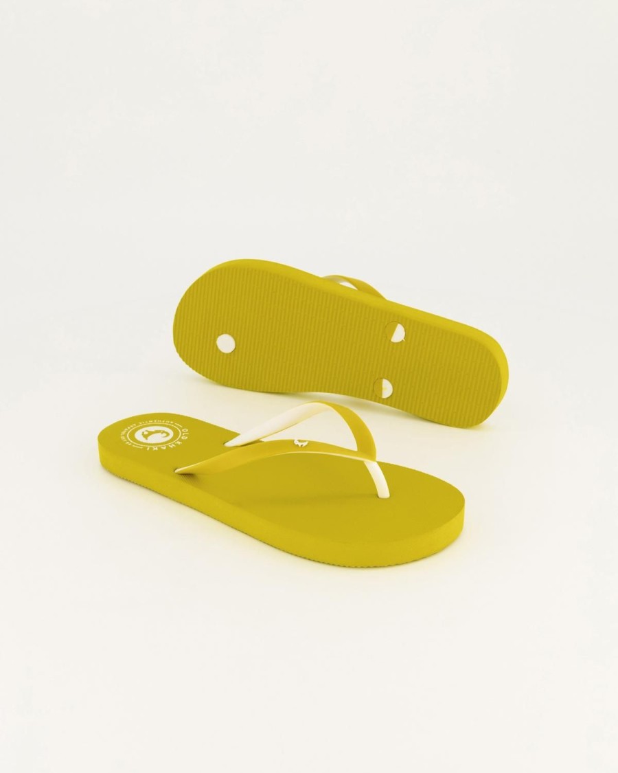 Old Khaki Flip-Flops | Women'S Plain Tide Flip Flop Chartreuse