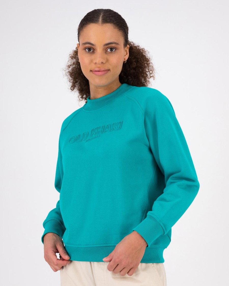 Old Khaki Knitwear & Sweats | Women'S Cayla Embossed Sweat Aqua