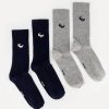 Old Khaki Socks & Underwear | Men'S 2-Pack Finn Branded Socks Grey