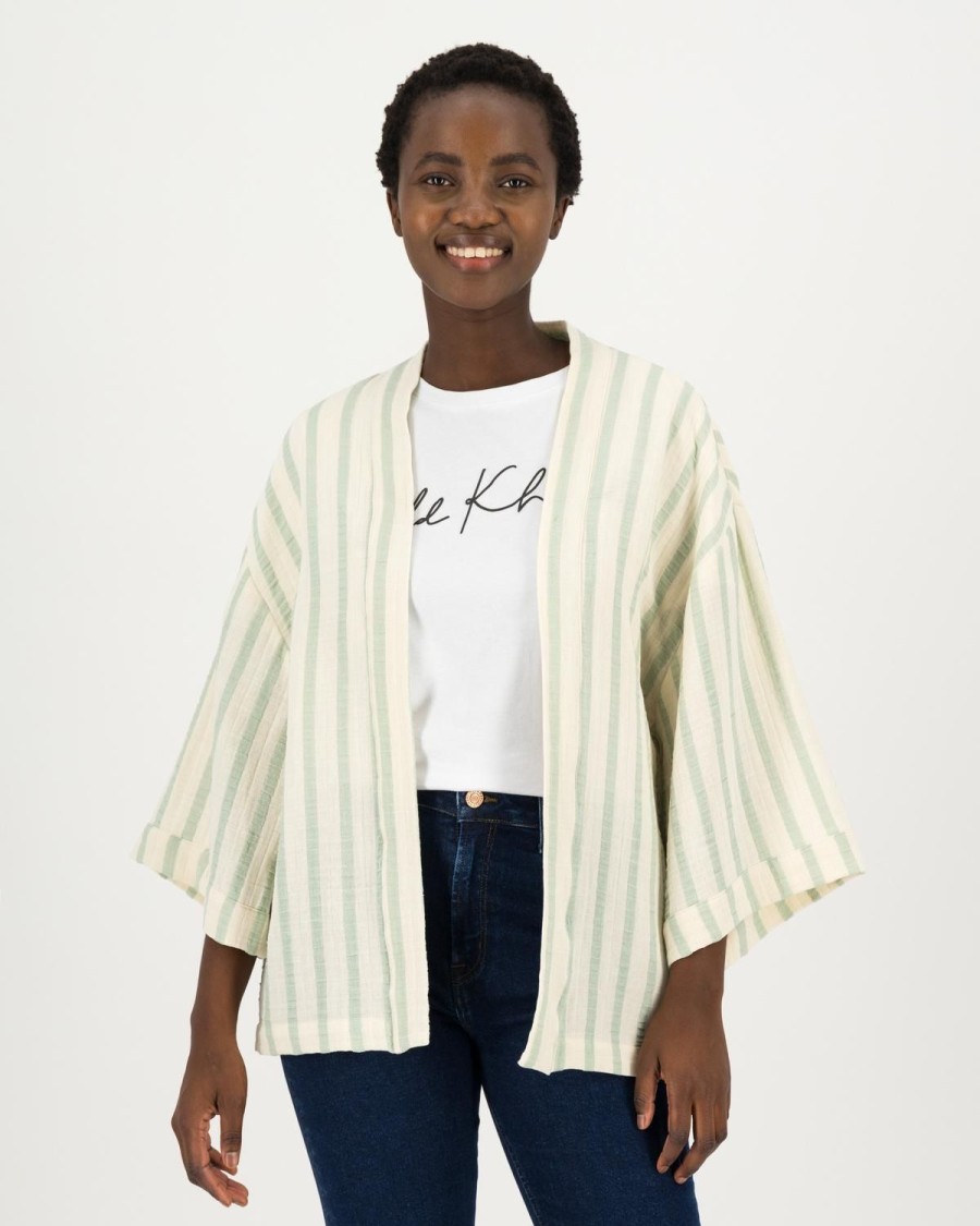 Old Khaki Scarves & Kimonos | Women'S Angela Kimono Green