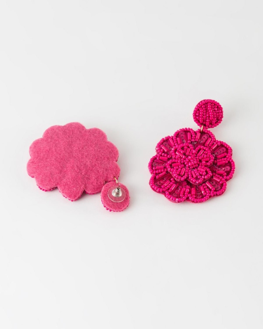 Old Khaki Jewellery | Women'S Beaded Flower Drop Earrings