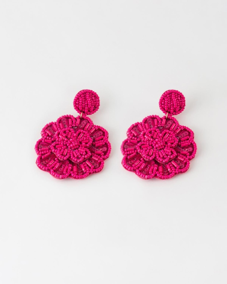 Old Khaki Jewellery | Women'S Beaded Flower Drop Earrings