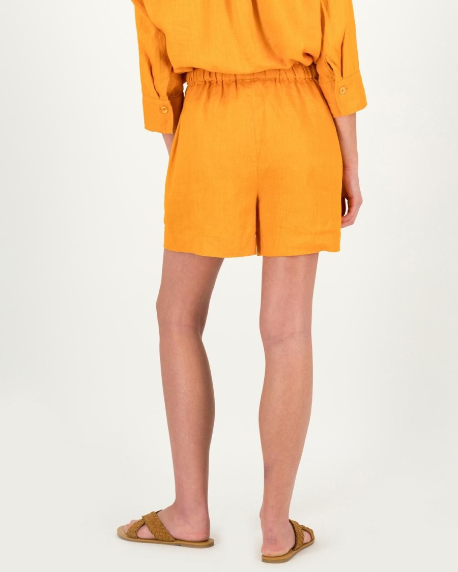 Old Khaki Shorts | Women'S Maya Linen Shorts Orange