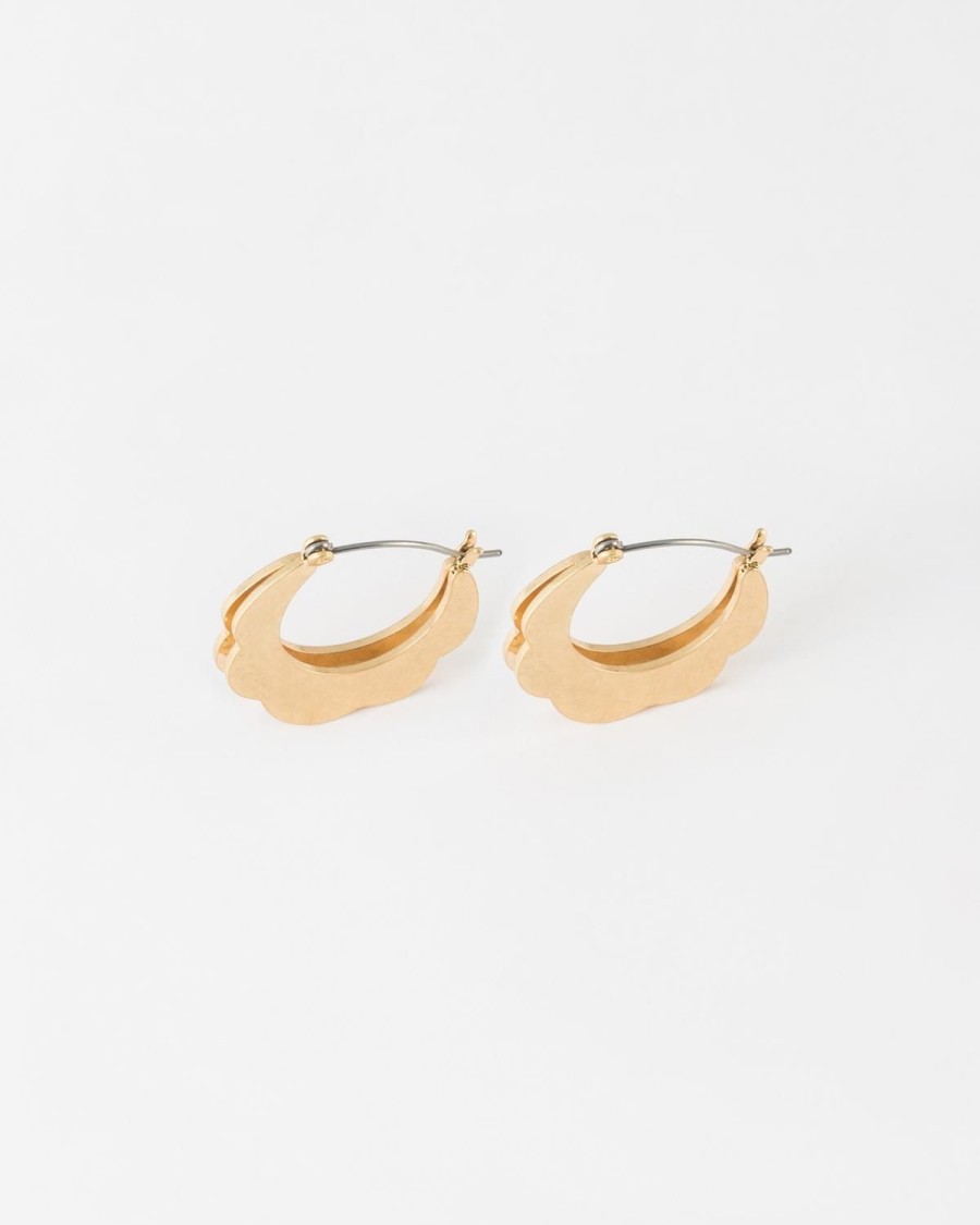 Old Khaki Jewellery | Women'S Scallop Loop Drop Earrings Gold