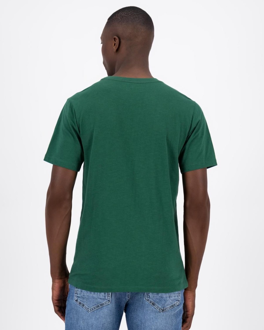 Old Khaki T-Shirts | Men'S Archie Slub Cotton Standard Fit T-Shirt Dark Green