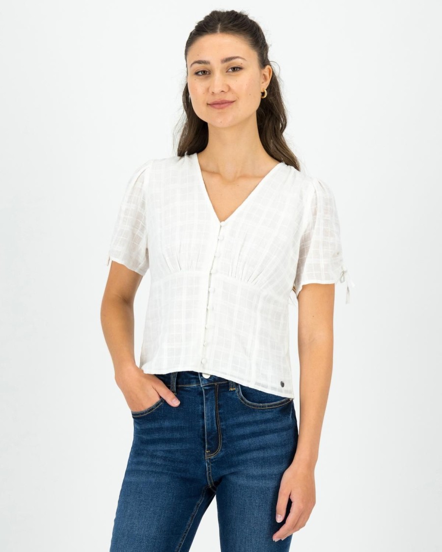 Old Khaki Shirts & Blouses | Women'S Luisa Textured Blouse White