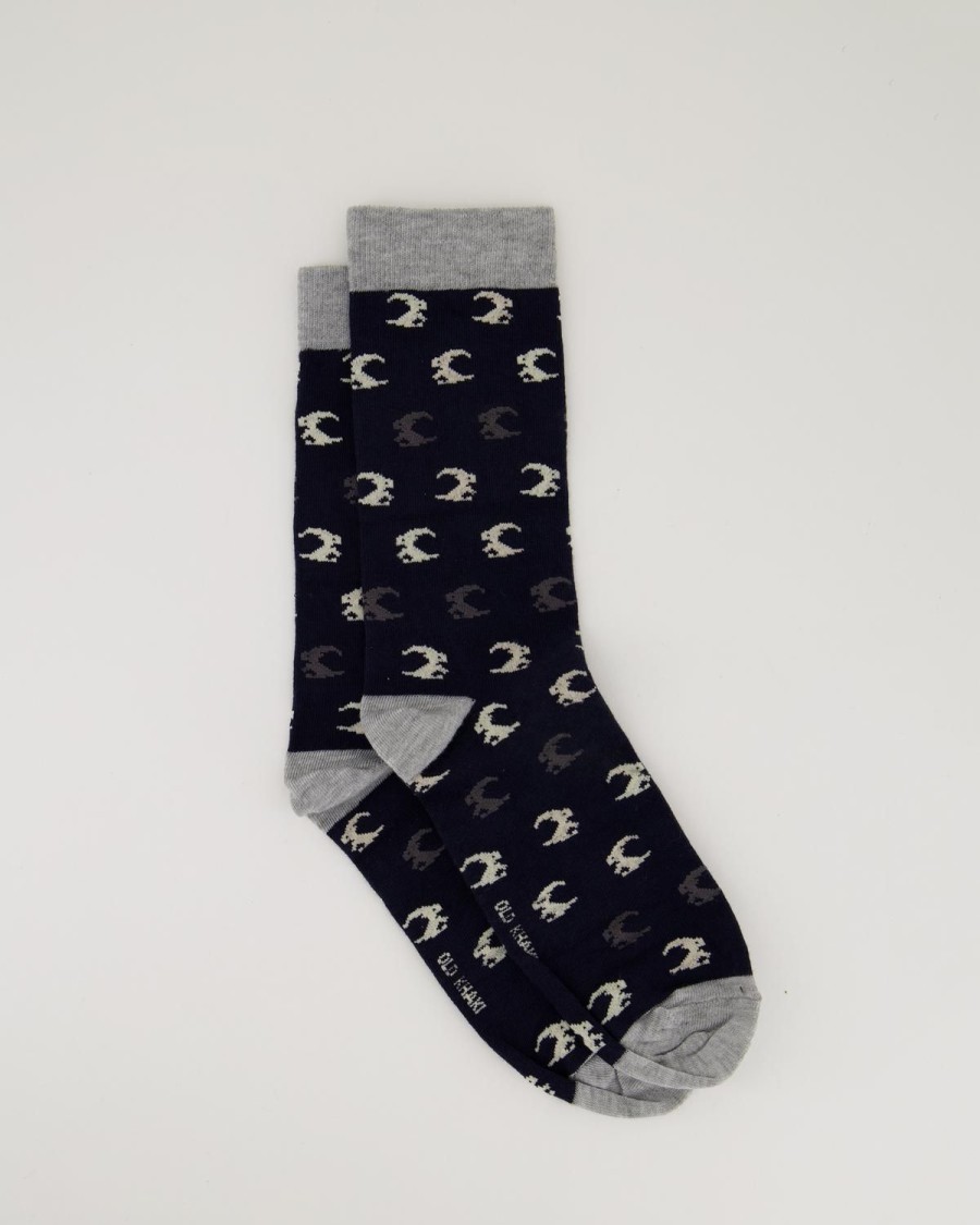 Old Khaki Socks & Underwear | Bruno All-Over Groat Sock Navy