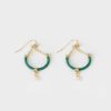 Old Khaki Jewellery | Women'S Thread & Stone Drop Earrings Green