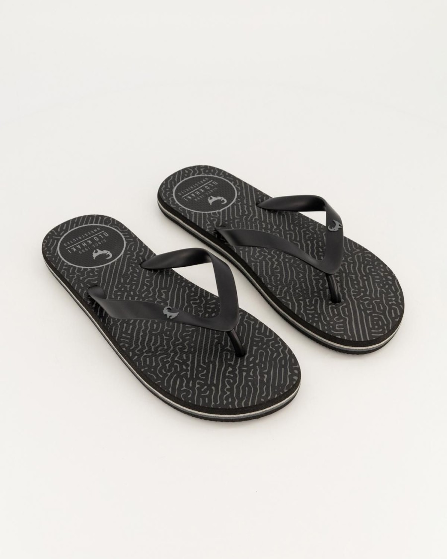 Old Khaki Flip-Flops | Men'S Pacifico Flip Flop Black