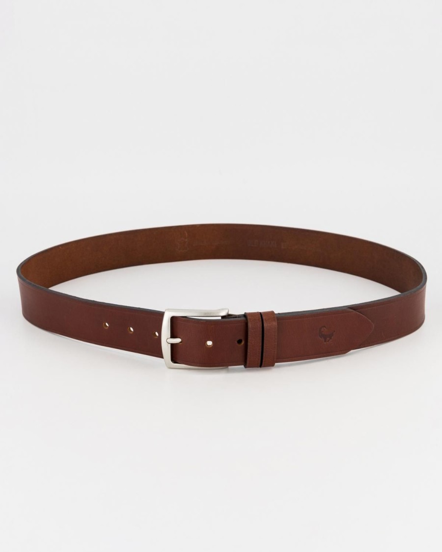 Old Khaki Belts | Men'S Benjamin Rolled Edge Leather Belt Brown