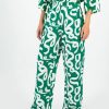 Old Khaki Pants | Women'S Priya Printed Linen Pants Green