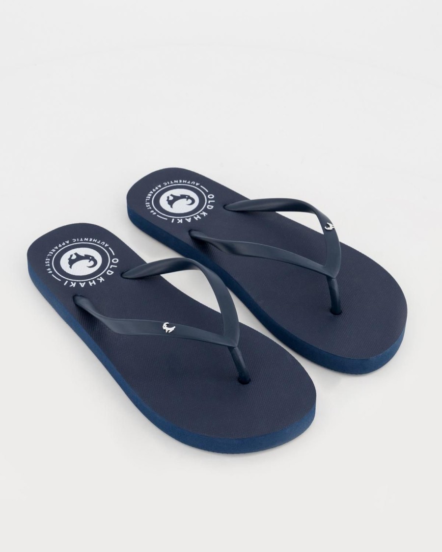 Old Khaki Flip-Flops | Women'S Plain Tide Flip Flop Navy