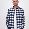 Old Khaki Shirts | Men'S Kevin Buffalo Check Regular Fit Shirt Navy