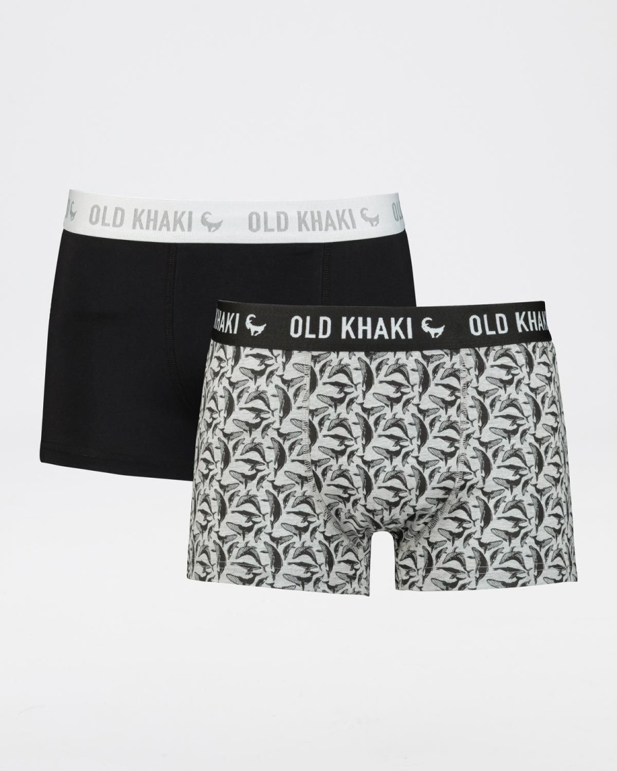 Old Khaki Socks & Underwear | Men'S 2-Pack Boxer Briefs Grey