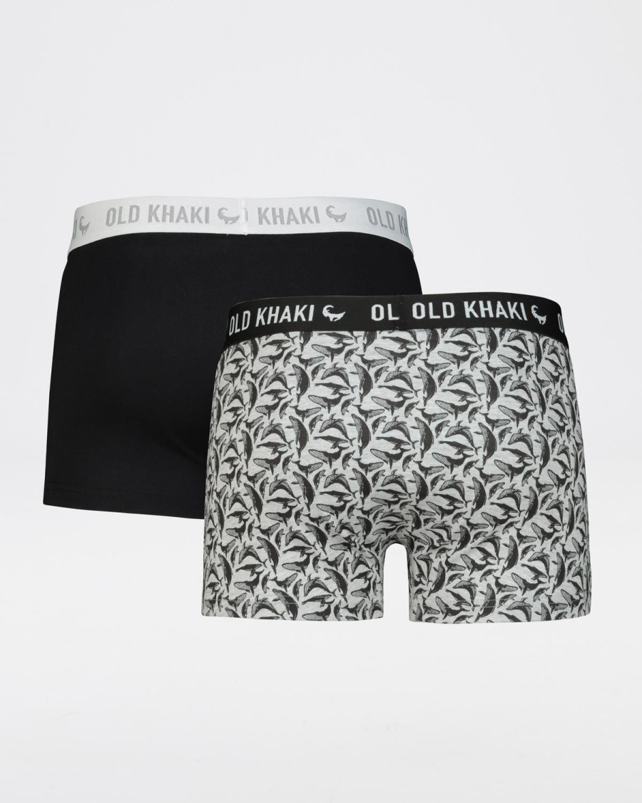 Old Khaki Socks & Underwear | Men'S 2-Pack Boxer Briefs Grey