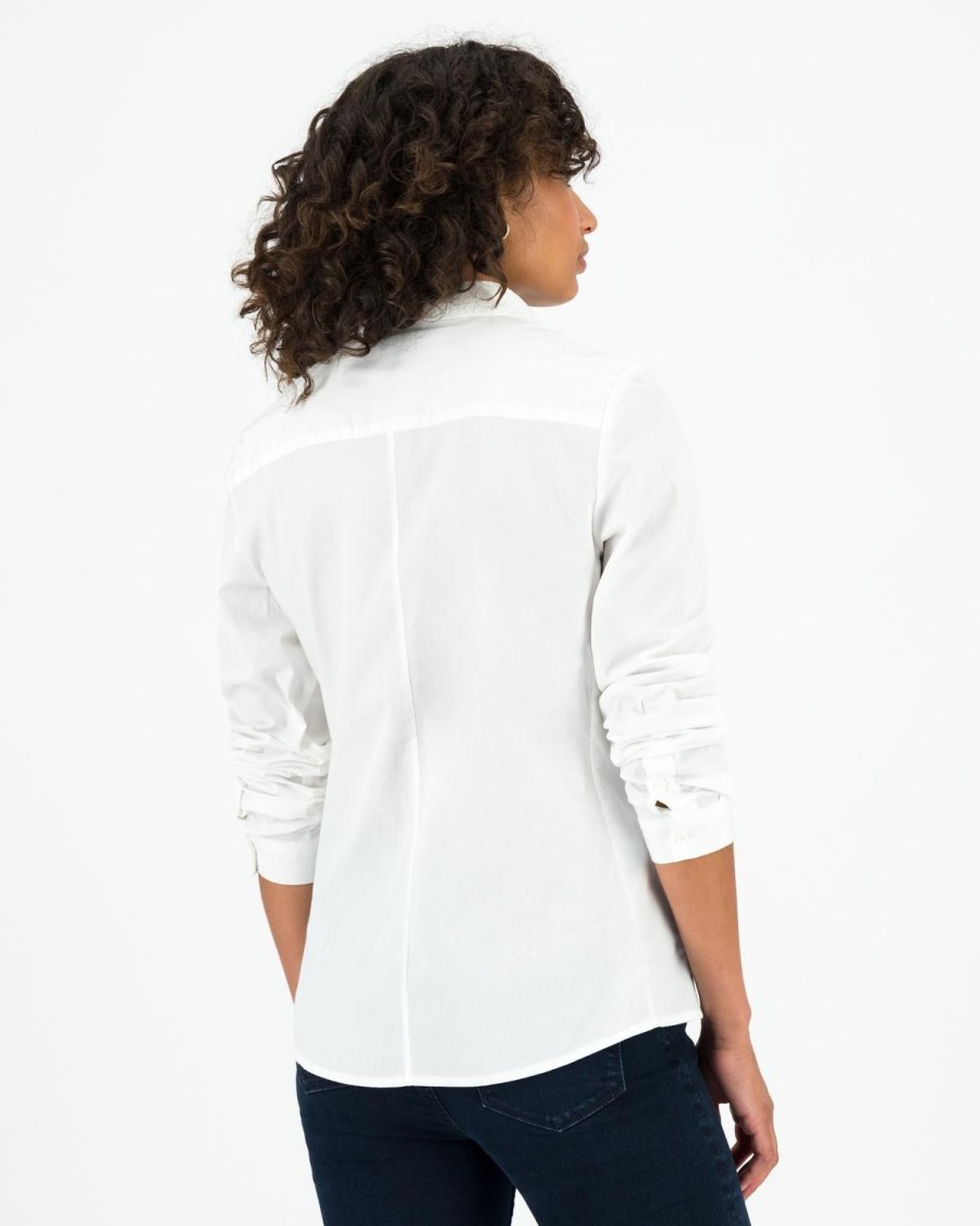 Old Khaki Shirts & Blouses | Women'S Juno Slim Shirt White