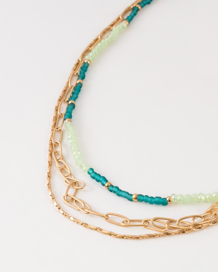 Old Khaki Jewellery | Women'S Layered Bead Necklace Blue