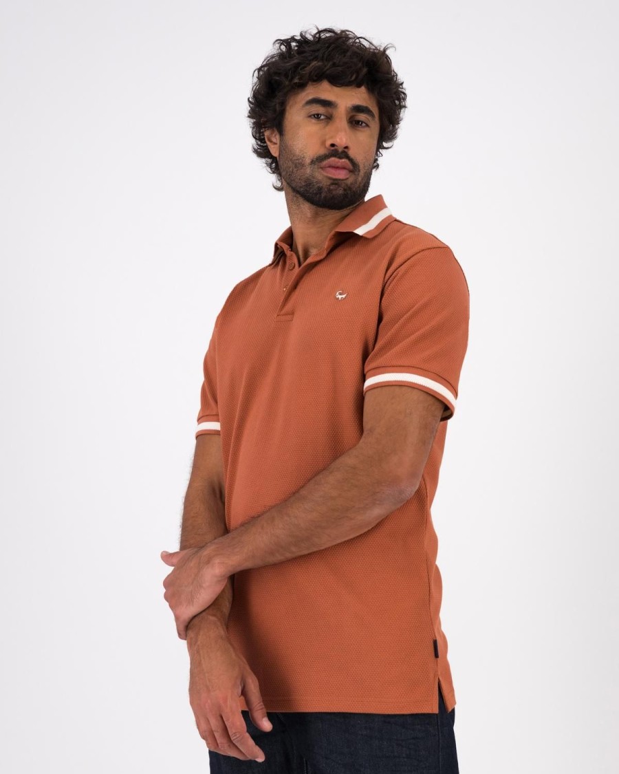 Old Khaki Golfers | Men'S Barclay Tipped Golfer Orange