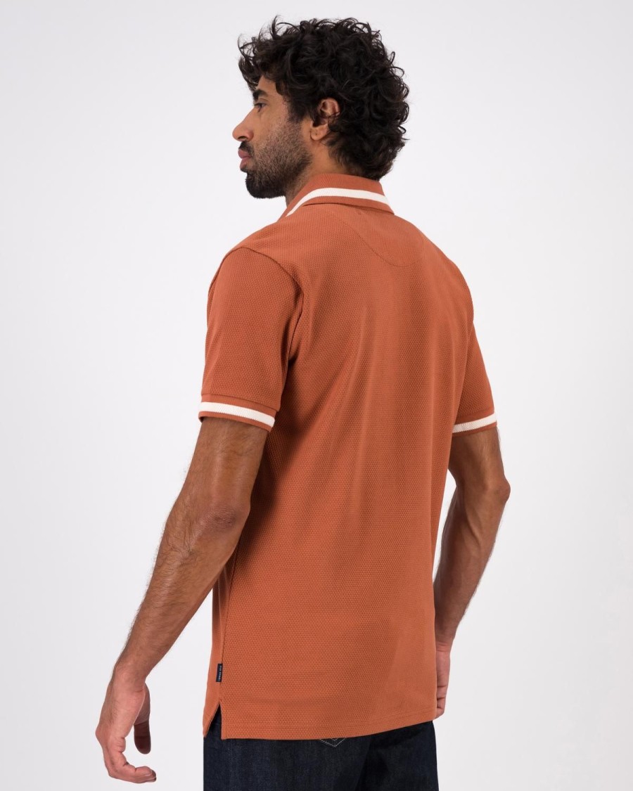 Old Khaki Golfers | Men'S Barclay Tipped Golfer Orange