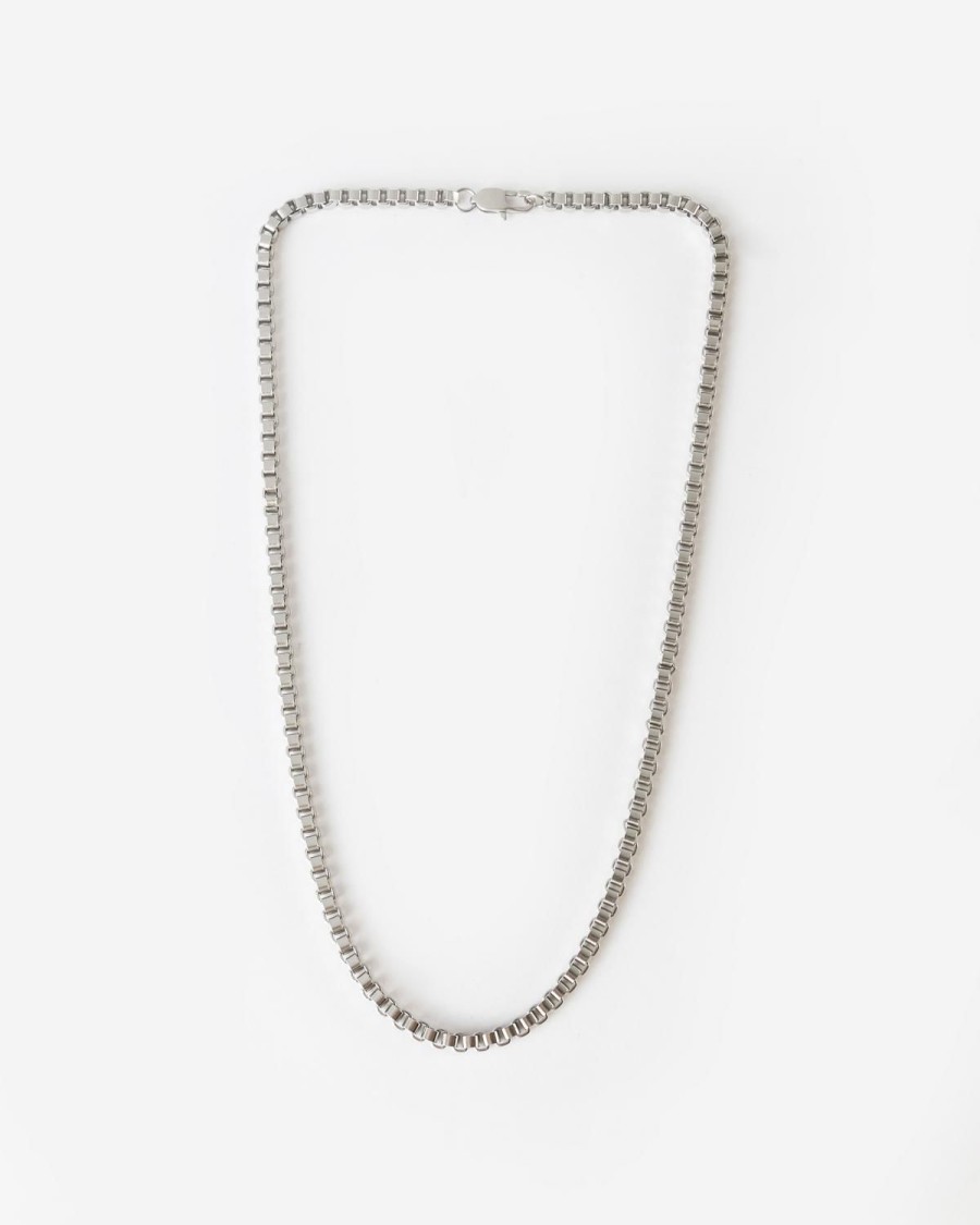 Old Khaki Jewellery | Men'S Stainless Steel Rounded Chain Necklace Silver