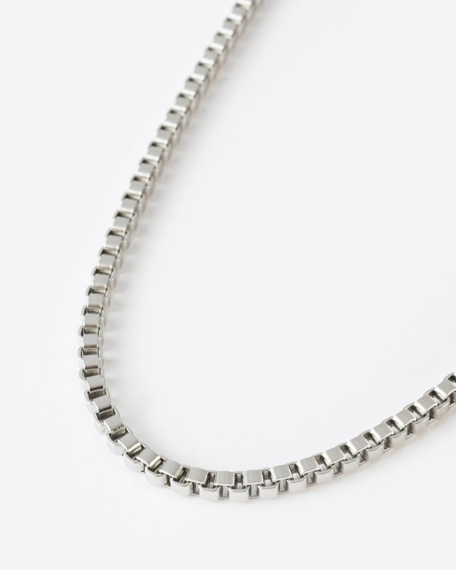 Old Khaki Jewellery | Men'S Stainless Steel Rounded Chain Necklace Silver