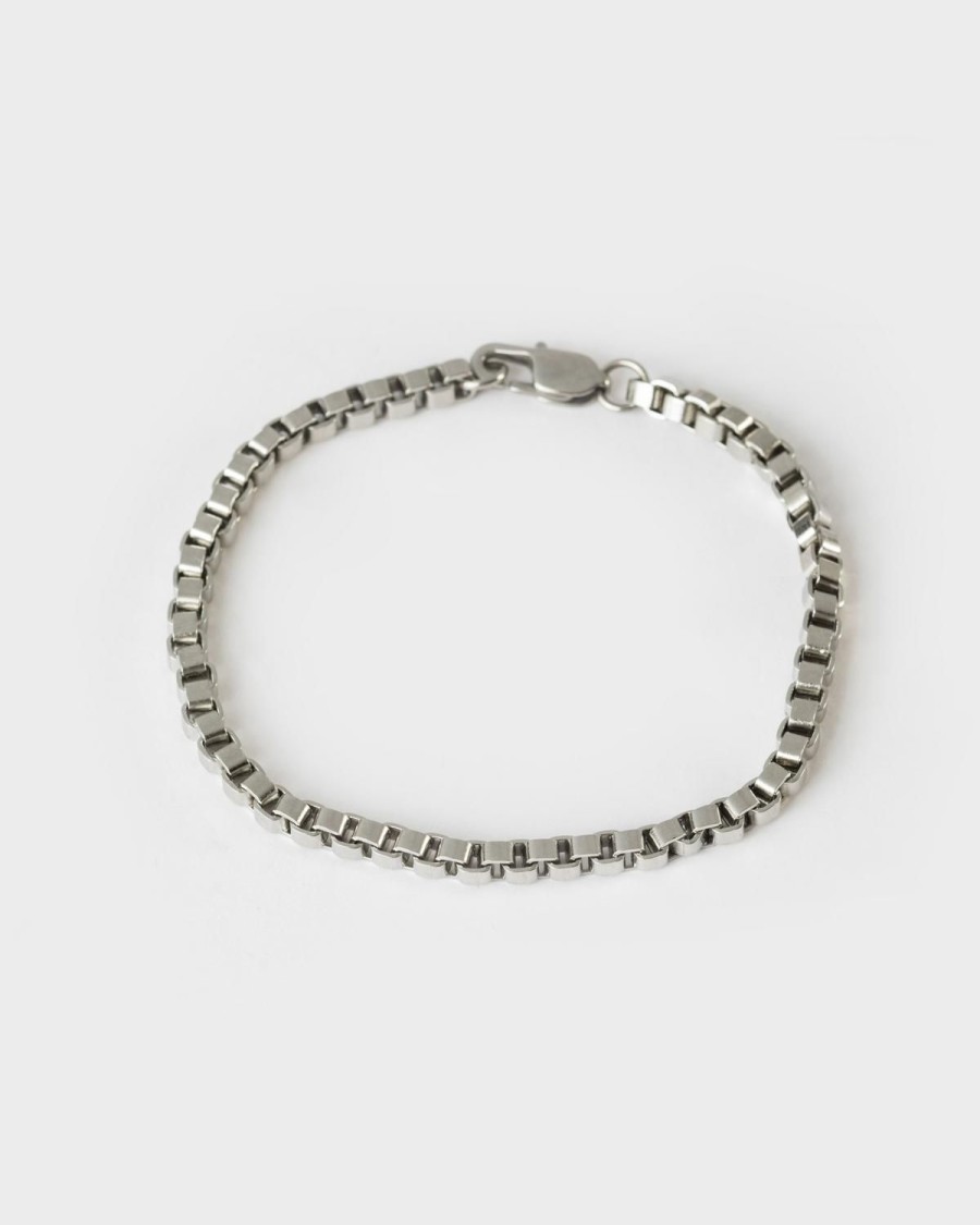 Old Khaki Jewellery | Men'S Stainless Steel Rounded Chain Bracelet Silver