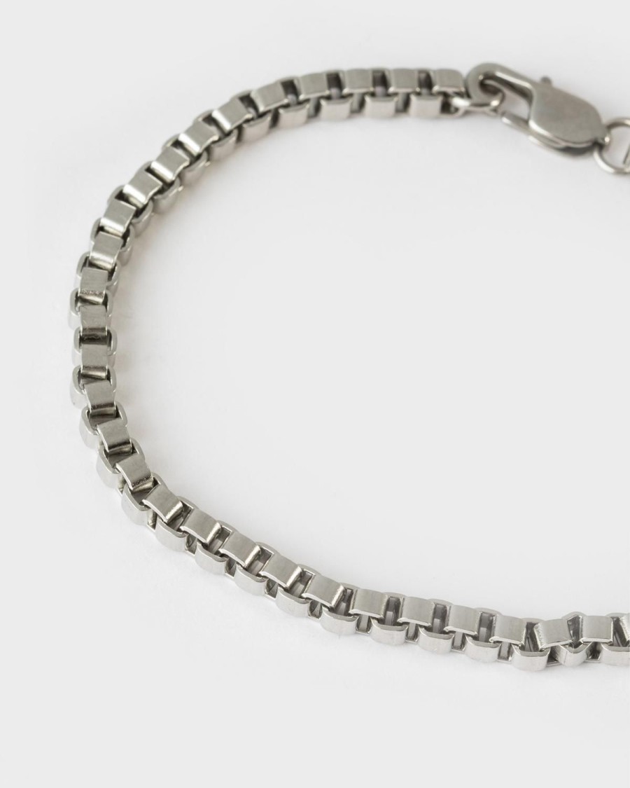 Old Khaki Jewellery | Men'S Stainless Steel Rounded Chain Bracelet Silver