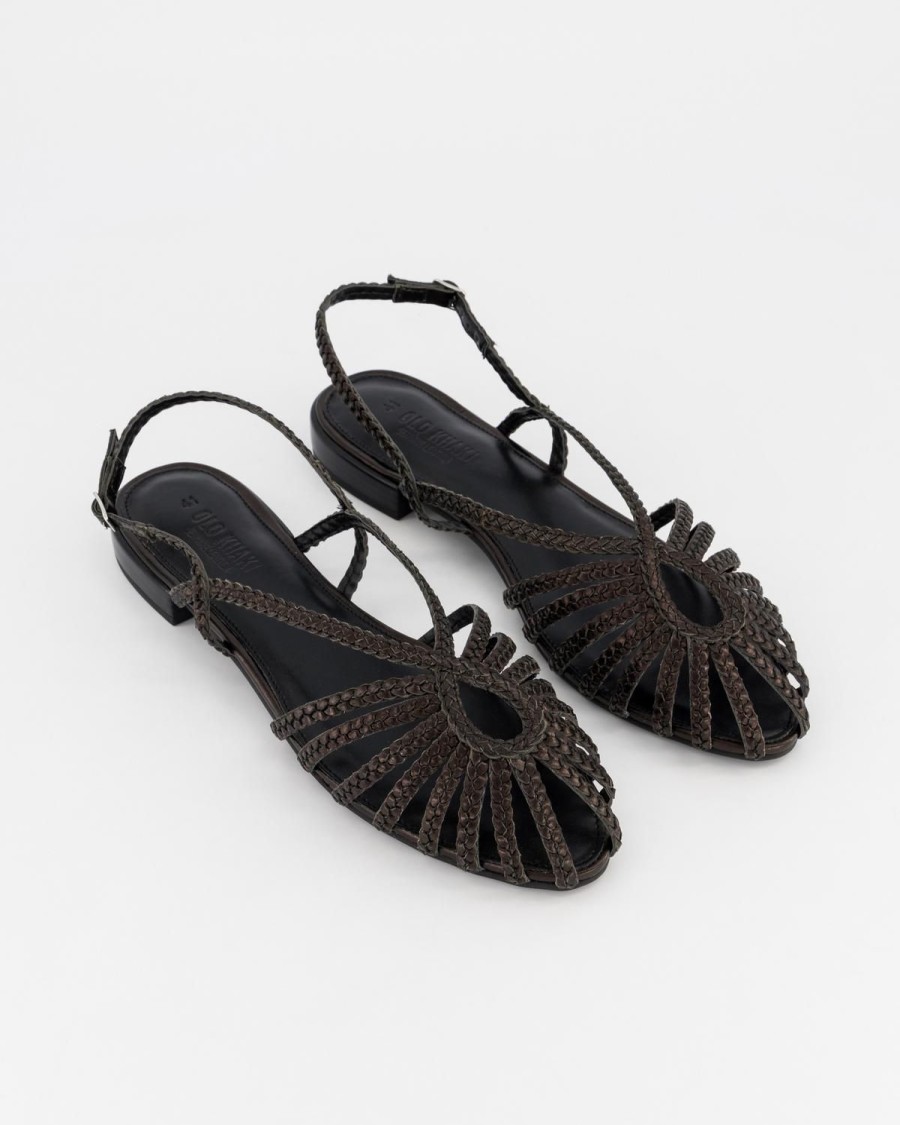 Old Khaki Sandals | Women'S Corah Leather Shoe Black