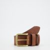 Old Khaki Belts | Men'S Daniel Double Stitch Leather Belt Tan