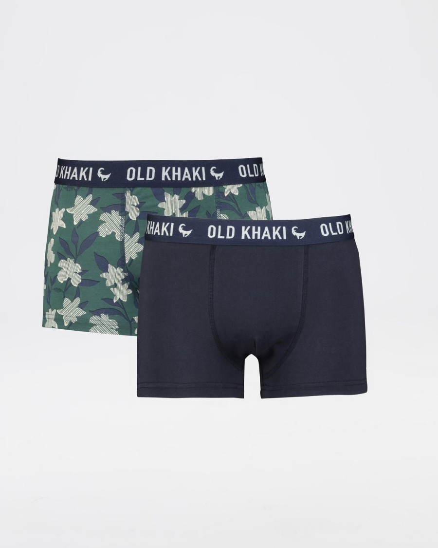 Old Khaki Socks & Underwear | Men'S 2-Pack Boxer Briefs Green