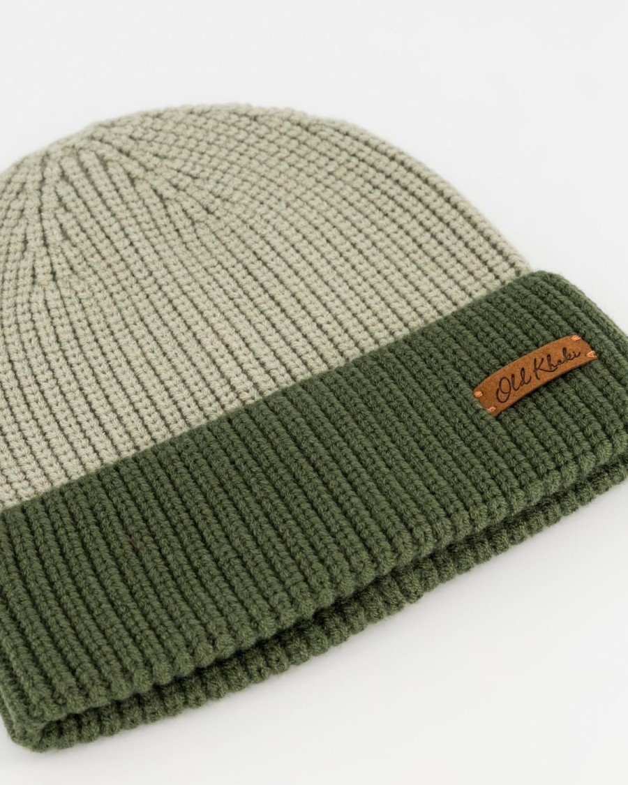 Old Khaki Beanies, Hats & Caps | Women'S Resa Two-Tone Ribbed Beanie Sage