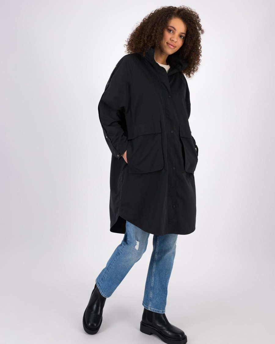 Old Khaki Jackets | Women'S Annika Longer Length Parka Jacket Black