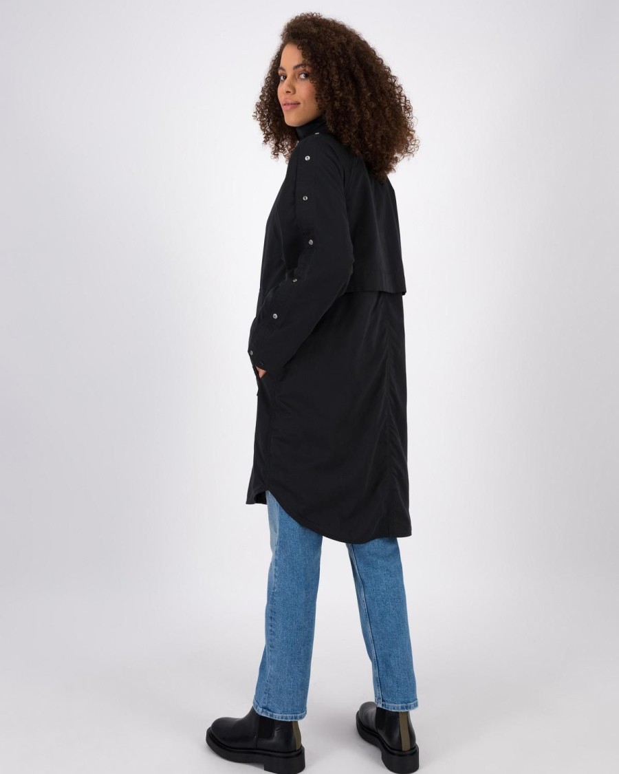 Old Khaki Jackets | Women'S Annika Longer Length Parka Jacket Black