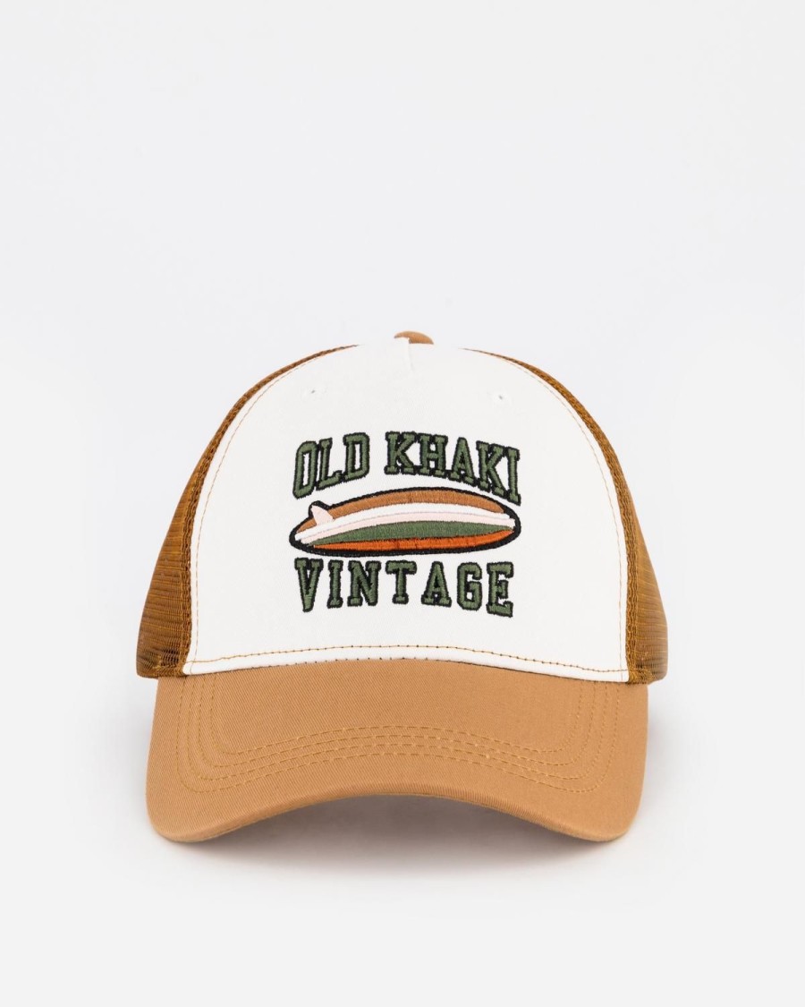 Old Khaki Headwear | Men'S Riggs Branded Trucker Cap Rust