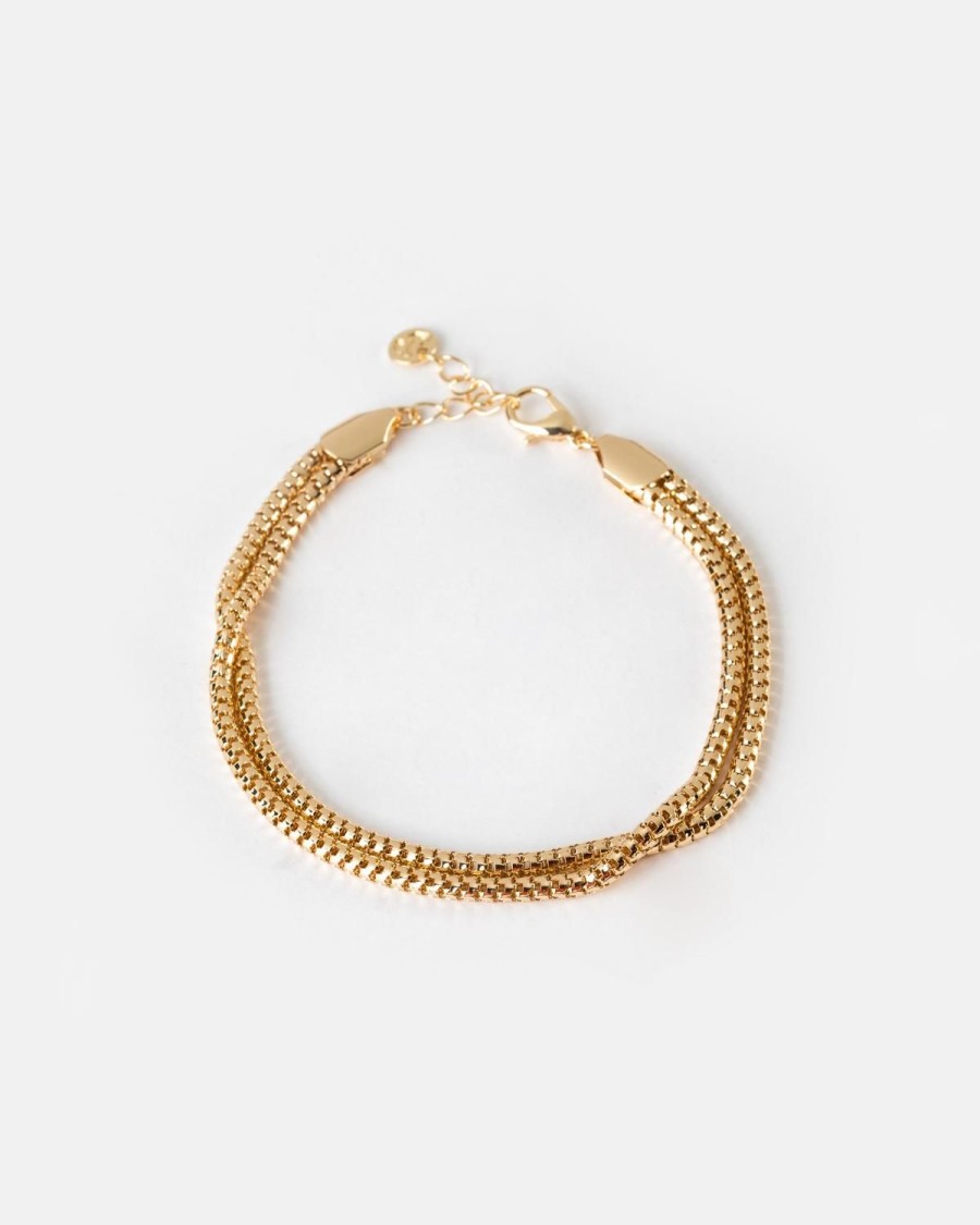 Old Khaki Jewellery | Women'S Two-Strand Snake Bracelet Gold