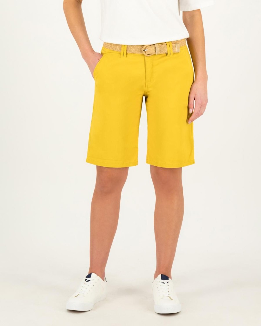 Old Khaki Shorts | Women'S Cate Belted Chino Shorts Ochre