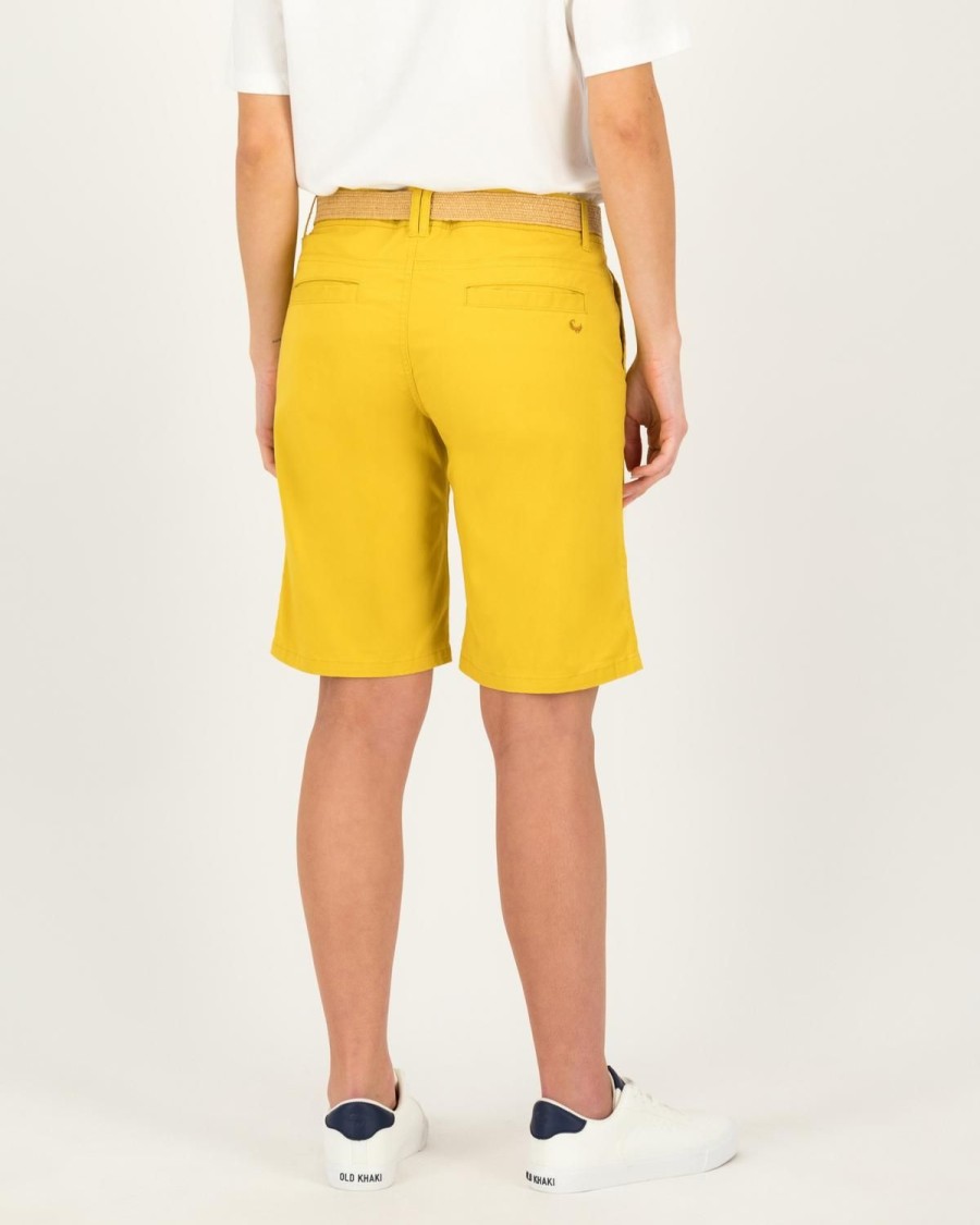 Old Khaki Shorts | Women'S Cate Belted Chino Shorts Ochre