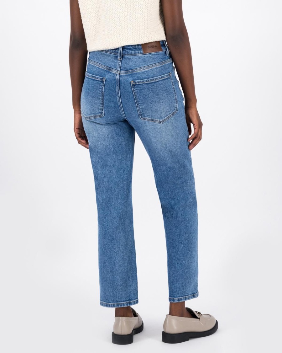 Old Khaki Denim | Women'S Asha Straight Leg Denim Mid Blue