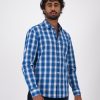 Old Khaki Shirts | Men'S Albert Check Slim Fit Shirt Blue