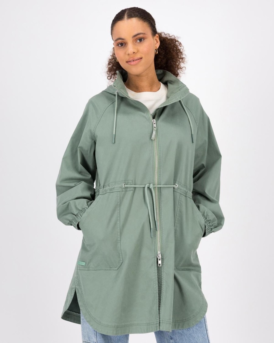 Old Khaki Jackets | Women'S Thembi Mid-Length Parka Sage