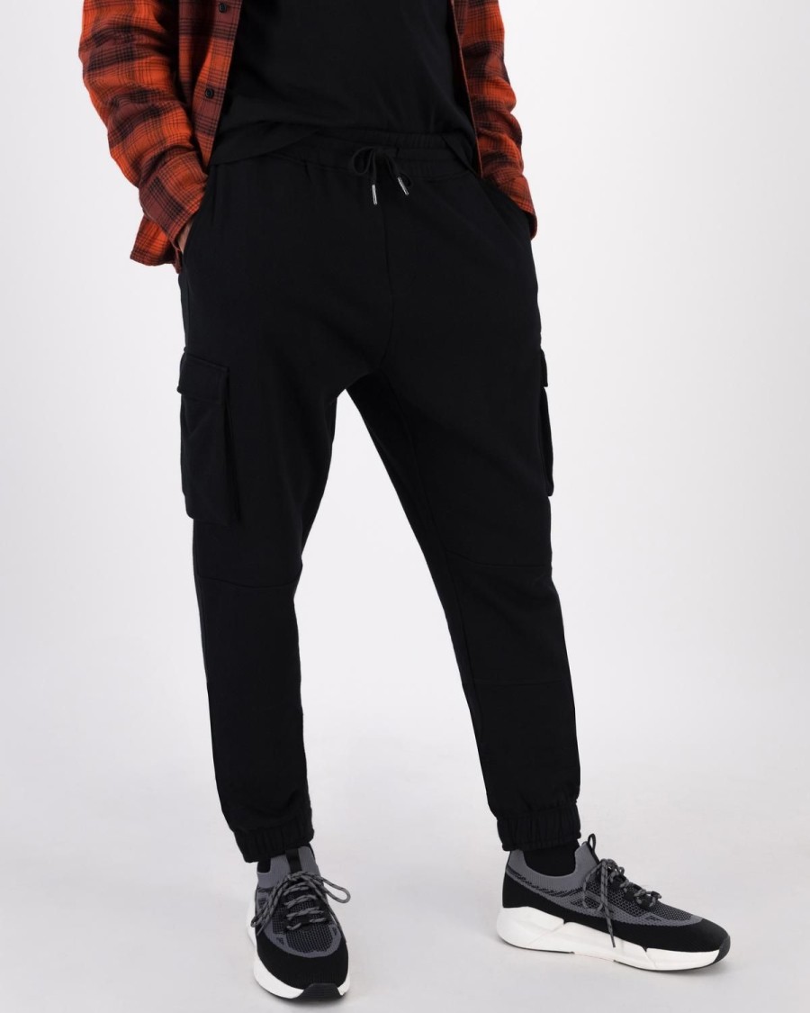 Old Khaki Sweatpants | Men'S Beau Cargo Joggers Black