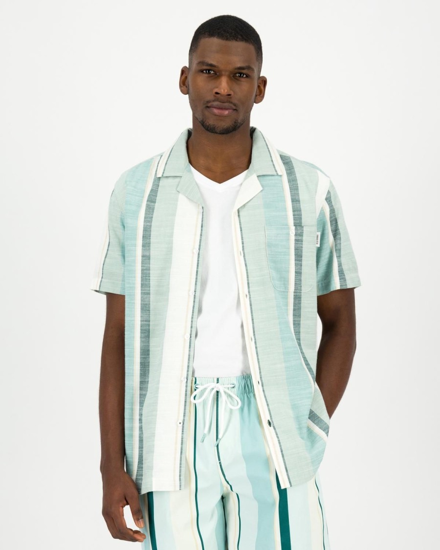 Old Khaki Shirts | Men'S Jon Regular Fit Textured Shirt Aqua