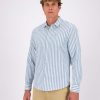 Old Khaki Shirts | Men'S Hayden Stripe Slim Fit Shirt Blue