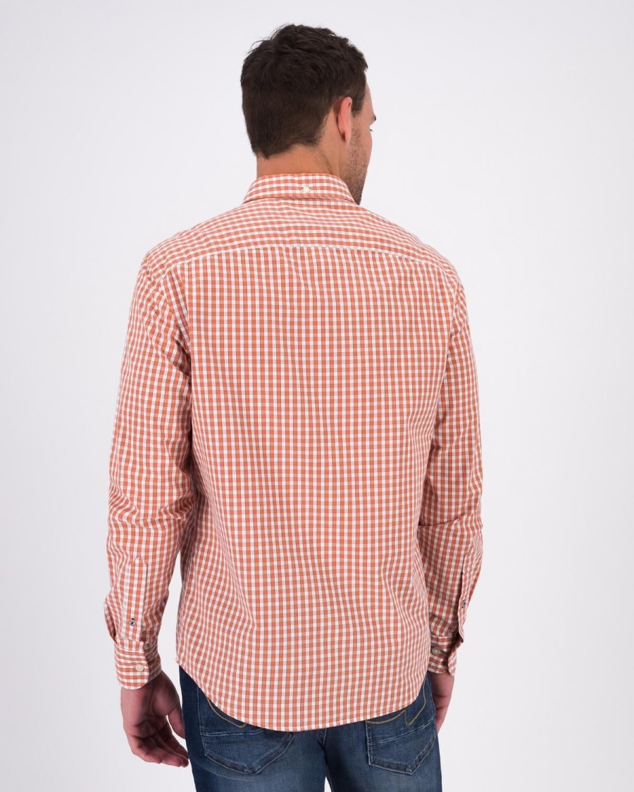 Old Khaki Shirts | Men'S Charl Gingham Slim Fit Shirt Red