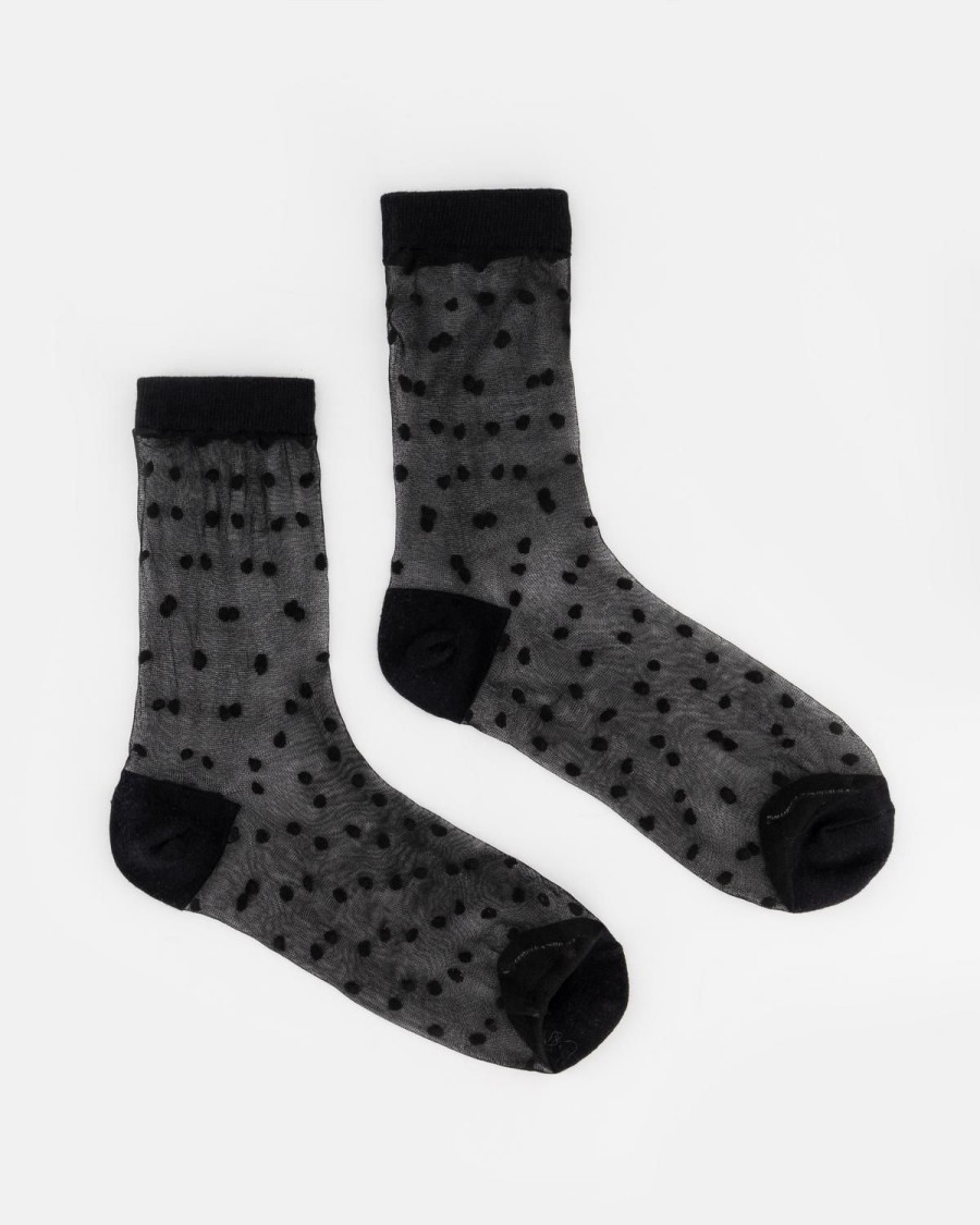 Old Khaki Socks | Women'S Shauna Mini Dot Mesh Socks Black