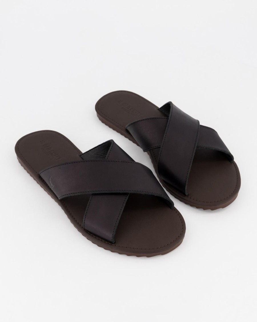 Old Khaki Sandals | Men'S Sandile Leather Sandal Black