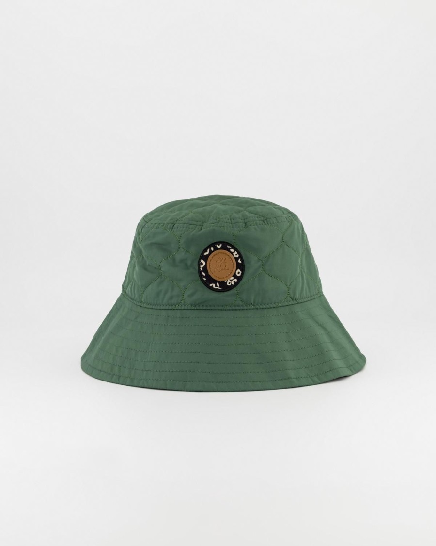 Old Khaki Beanies, Hats & Caps | Women'S Yuki Quilted Bucket Hat Green