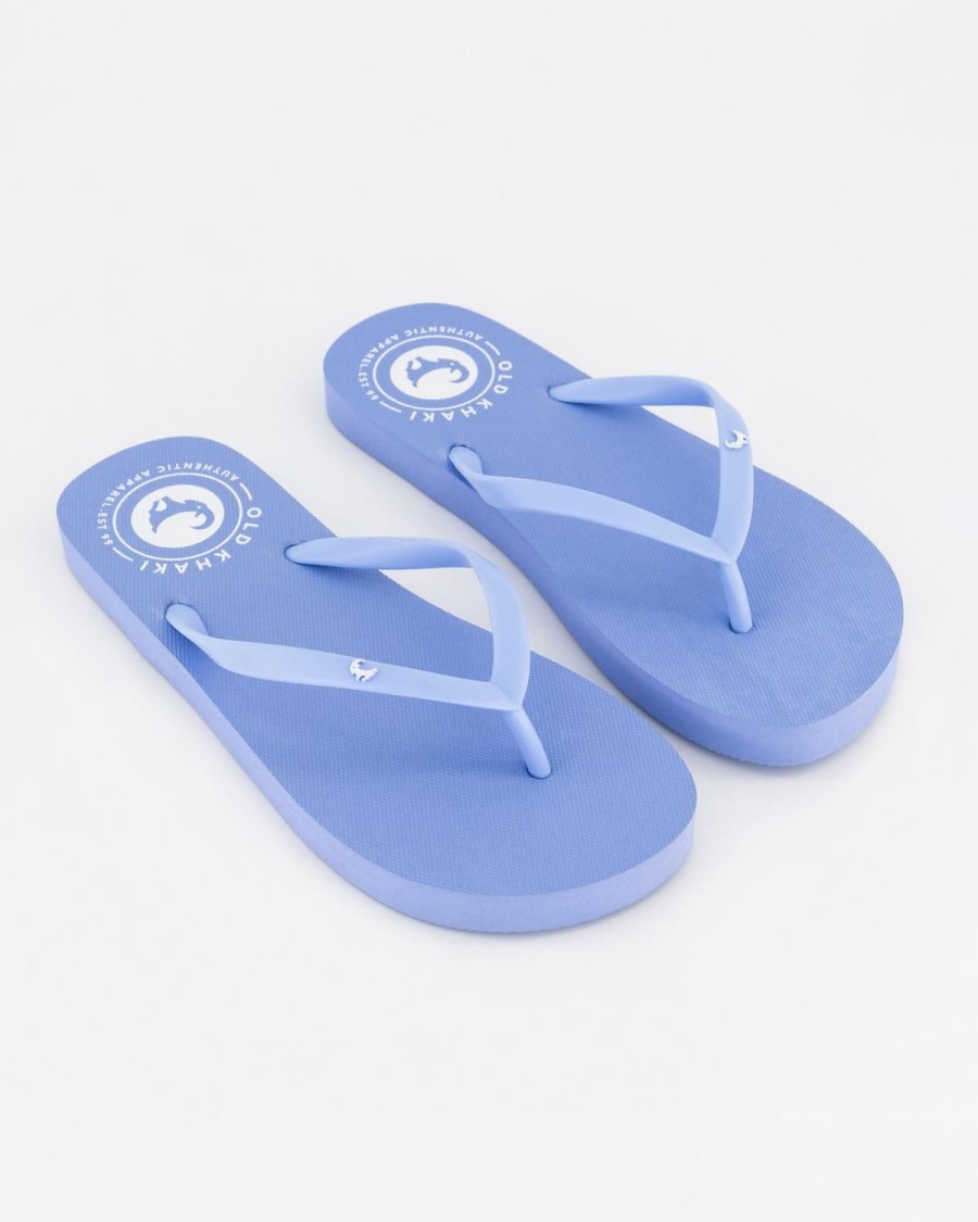 Old Khaki Flip-Flops | Women'S Plain Tide Flip Flop Ice Blue